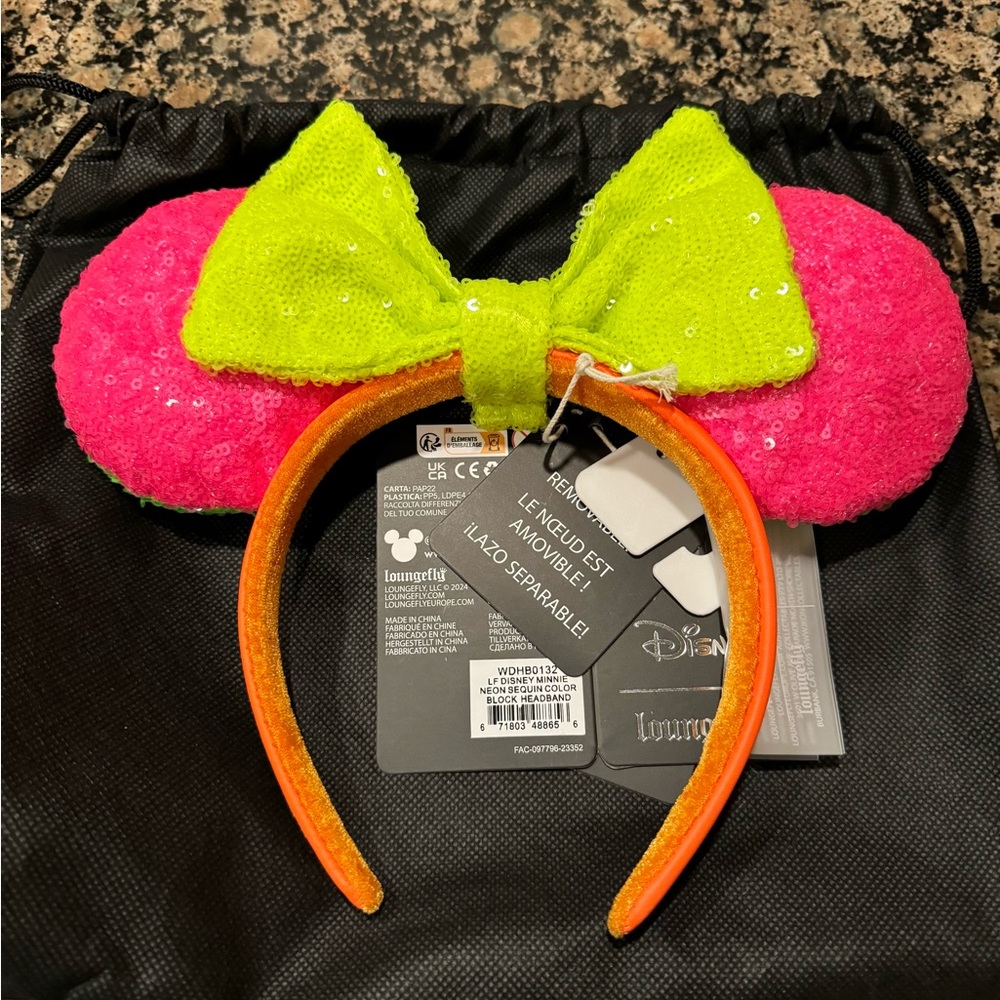 NWT Disney Loungefly neon sequin headband